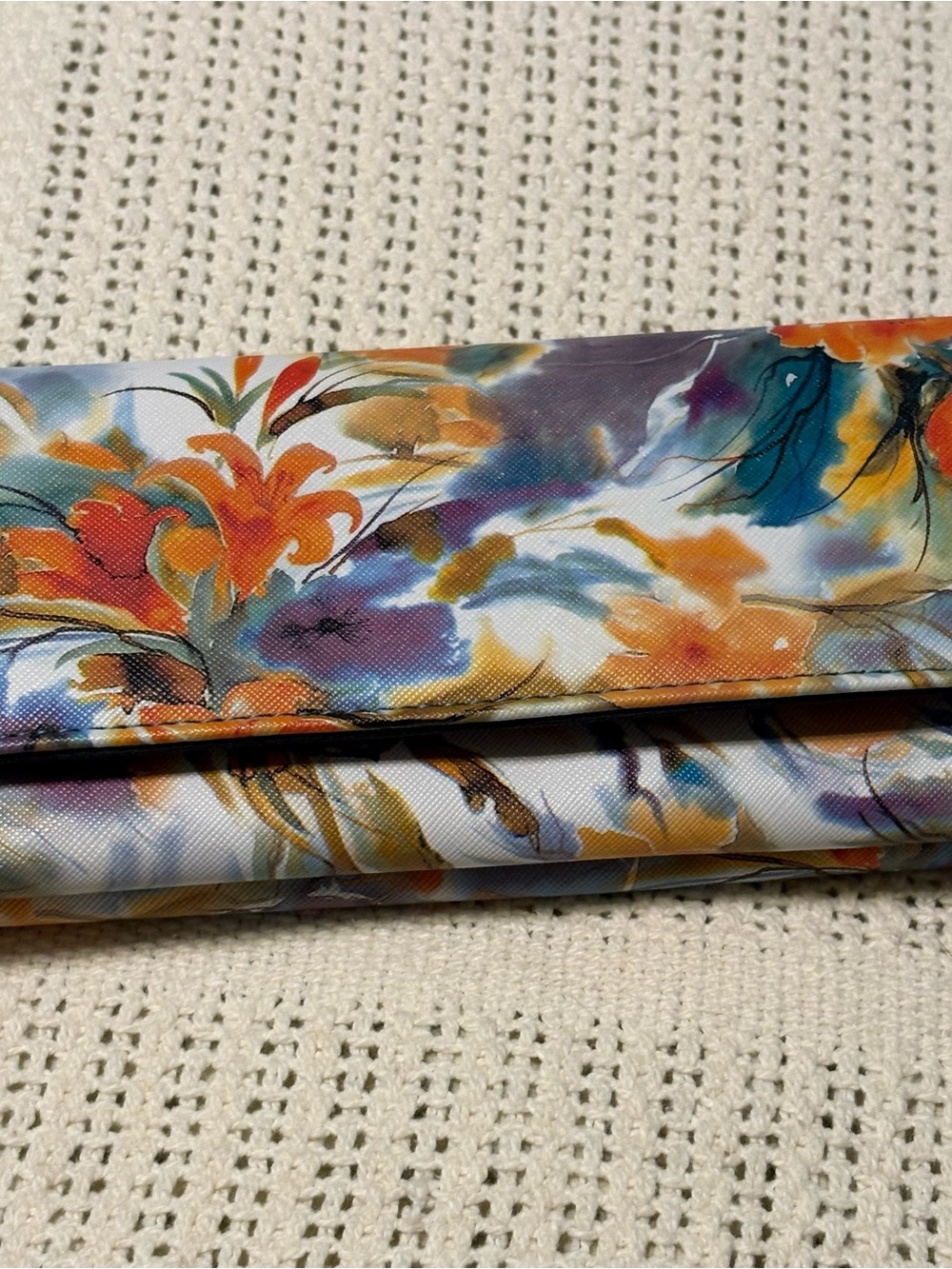 RFID Floral Wallet Fold-Over Clutch Multicolor NWT